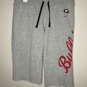 Gray & red Georgia bulldog sweatpants